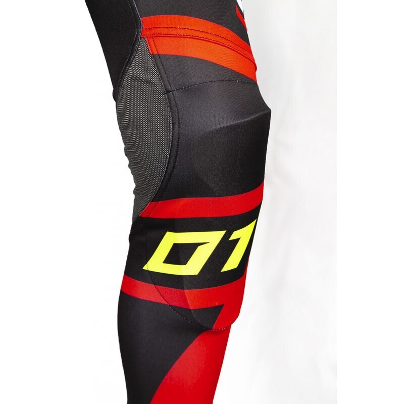 S3 01 RIDING PANTS - RED/YELLOW/BLACK