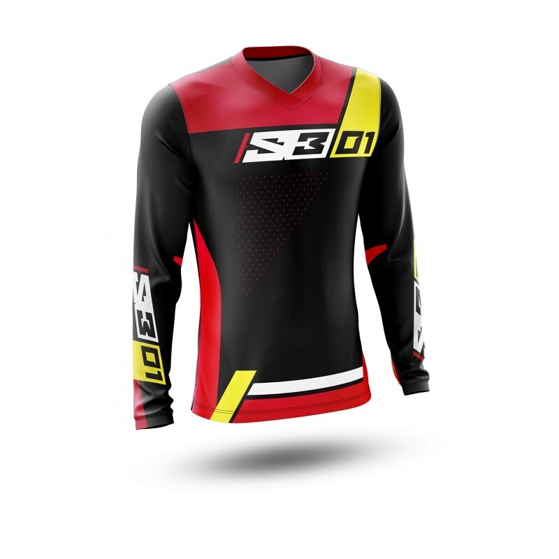 black red yellow jersey