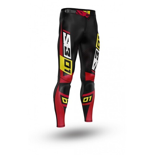 S3 01 RIDING PANTS - RED/YELLOW/BLACK