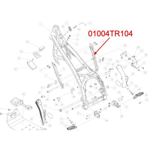 TRS Chassis Brace / Spar, RHS RR Black