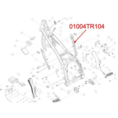TRS Chassis Brace / Spar, RHS RR Black