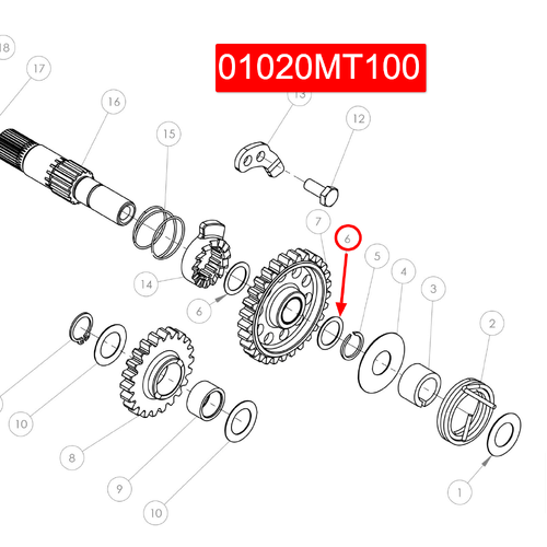 TRS Washer, Kick Starter Gear