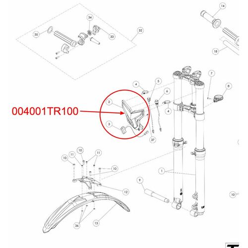 Headlight Shroud TRS White (non electric start)