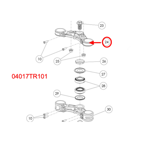TRS Triple Clamp Upper CNC RED
