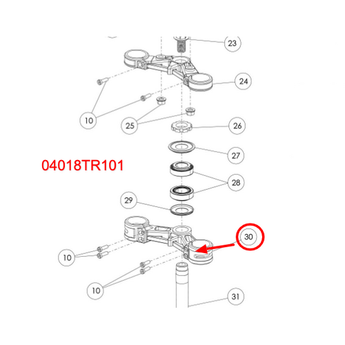 Suspension Triple Tree, Lower CNC Red