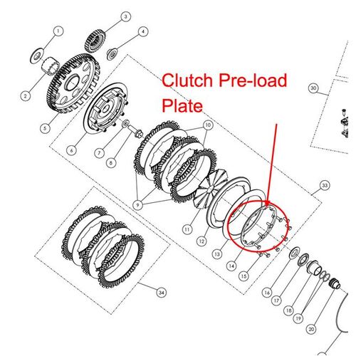 Clutch Spring pre-load plate
