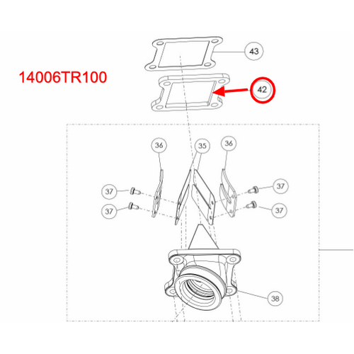 SPACER, REED VALVE CAGE