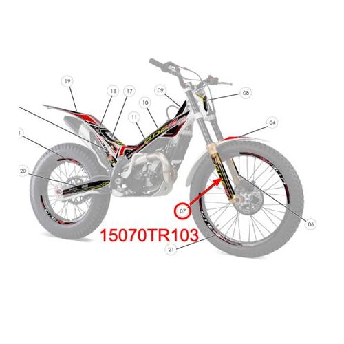 Sticker, fork leg RHS ONE R 2020