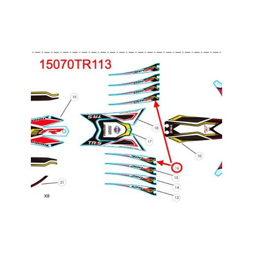 Stickers, air filter box side  ONE R 2020-300cc