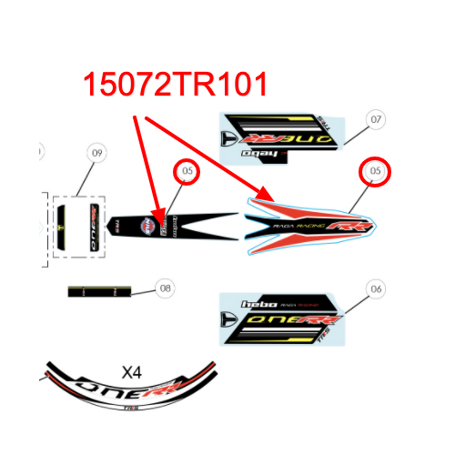 Sticker - Front Mudguard (fender) RR 2020