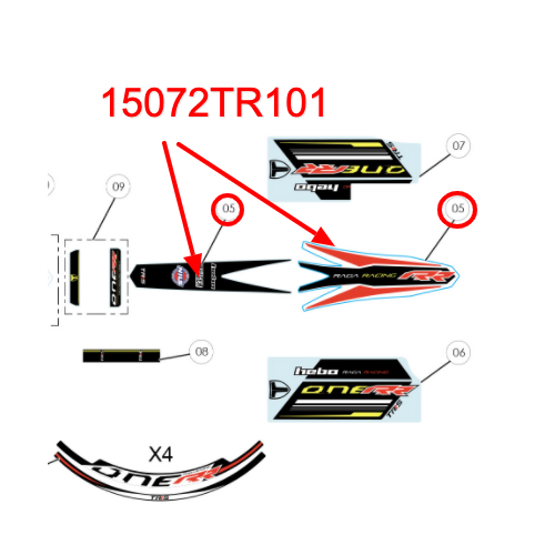 Sticker - Front Mudguard (fender) RR 2020