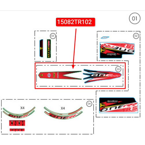 Sticker set - Front Mudguard RR 2023
