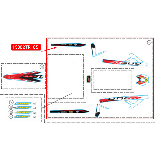 Sticker set - Frame and Swingarm, RR 2023