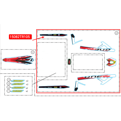 Sticker set - Frame and Swingarm, RR 2023