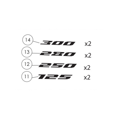 Stickers - TRS RR25 Engine Size 300