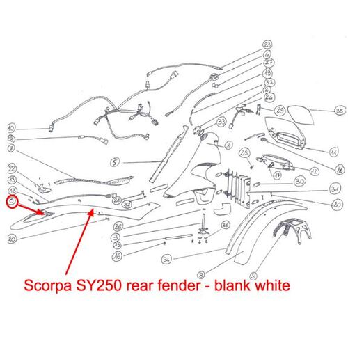 Guard Rear SY250 White