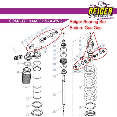 Bearing Repair set - Damper Reiger Enduro GG