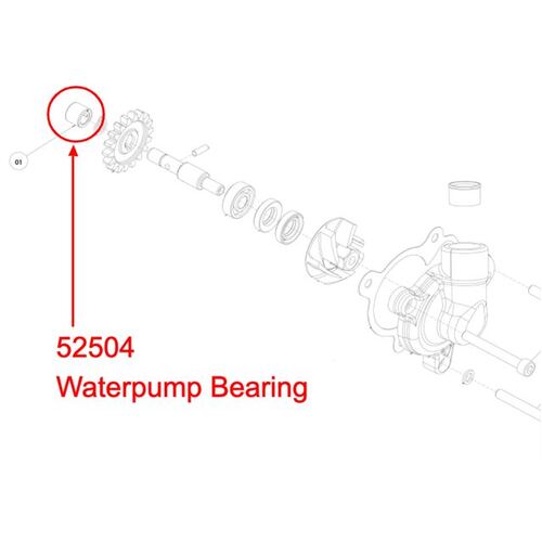 TRS NEEDLE BEARING, WATER PUMP GEAR HK0709