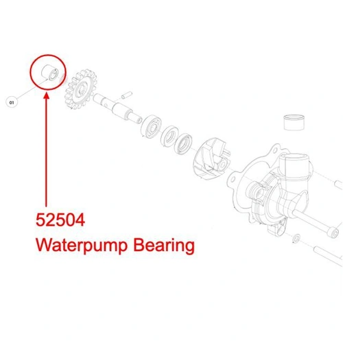 TRS NEEDLE BEARING, WATER PUMP GEAR HK0709