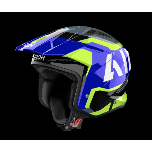 Airoh TRR 2 Trials Helmet - JUPITER BLUE/YELLOW GLOSS