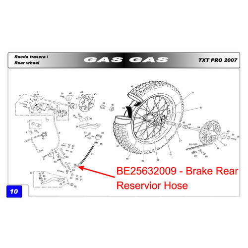 BRAKE REAR RESERVOIR HOSE