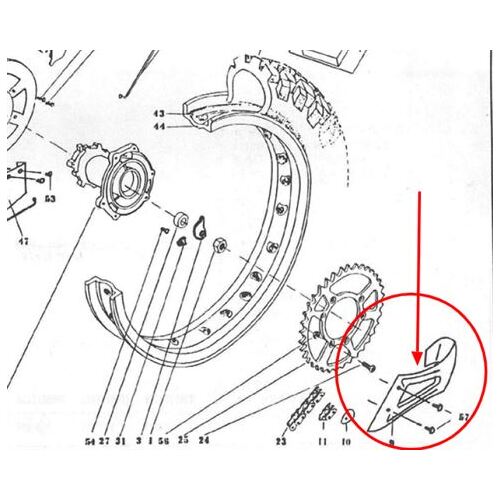 SPROCKET REAR PROTECTOR 2001 Silver