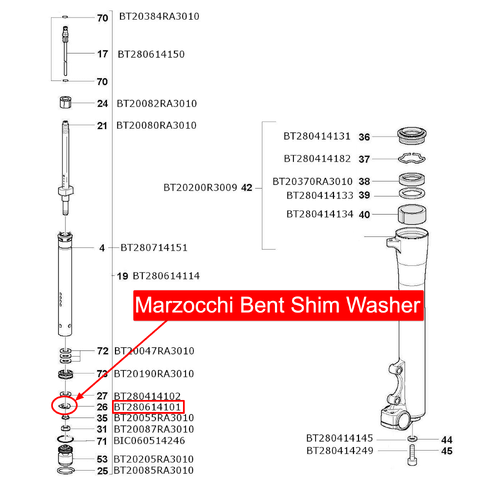FORK MARZOCCHI WAVE SHIM WASHER - 20.5 x 11 x 0.1mm