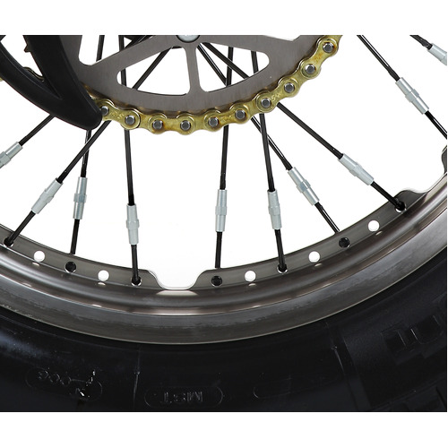 WHEEL REAR RIM 18" 32H Tubeless Flanged - Titanium Colour