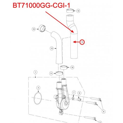 Radiator to Water Pump lower Hose (new pump)