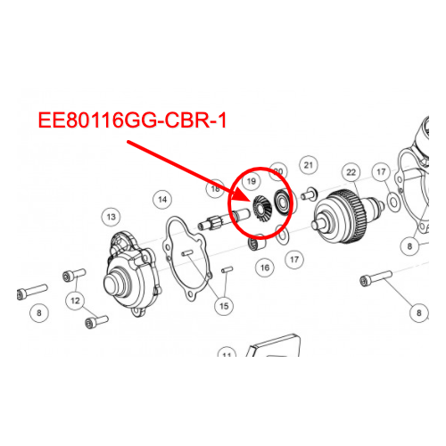 Pinion Helicoidal Conical (Zone M Starter)