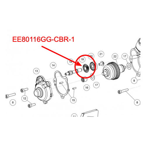 Pinion Helicoidal Conical (Zone M Starter)