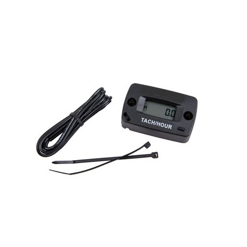 Hour/Tach Meter - Black - Induction wire type.