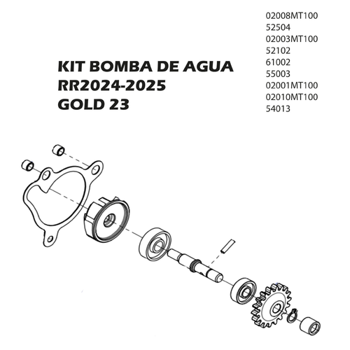 TRS Waterpump Kit V2. Gold 23 & 24RR +