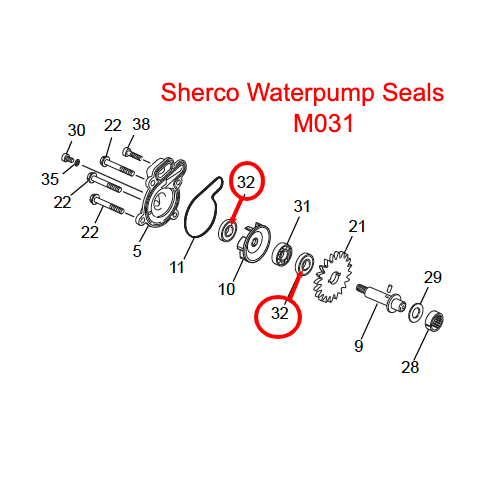 Water Pump Seal Sherco/Scorpa