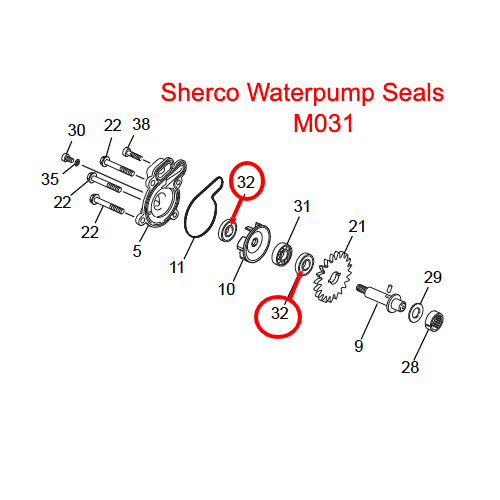 Water Pump Seal Sherco/Scorpa