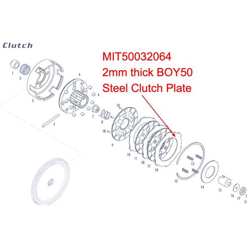 CLUTCH PLATE STEEL BOY 2MM
