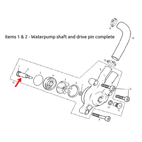 WATER PUMP SHAFT 2002-03 (see MT280418006)