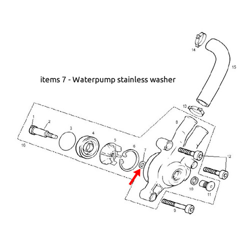 WATER PUMP SHIM WASHER (between bush and impeller)