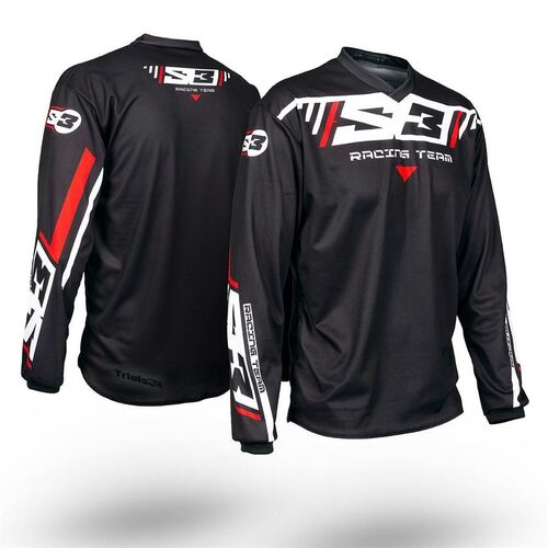 S3 Trial Race Team Riding Jersey - Black