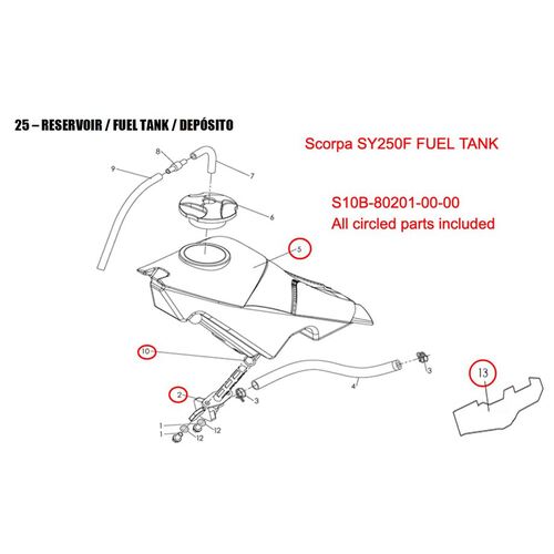 Fuel Tank SY250FR Scorpa