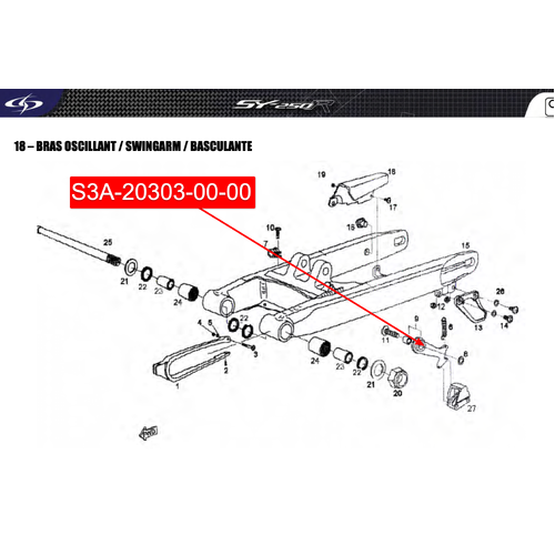 Chain Tensioner Arm - Scorpa SY/TYS